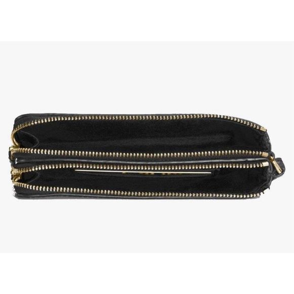 COACH - Signature Corner/Double Zip Wristlet Brown/Black Covered Canvas. PERFECT - Picture 16 of 16